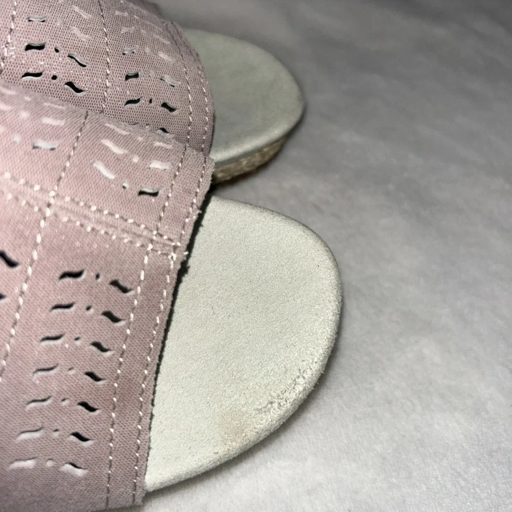 Size 6 X-Wide Propét Women's‎ Marlo Espadrille Wedge Sandal, Pink Blush